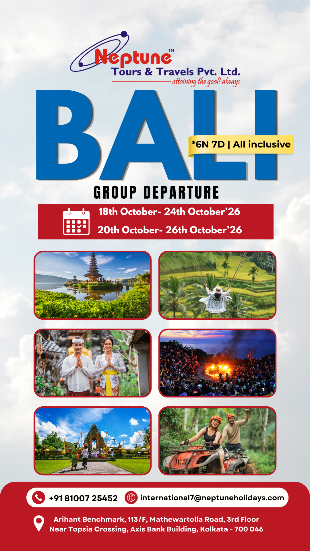 Bali Group Departure offer flyer